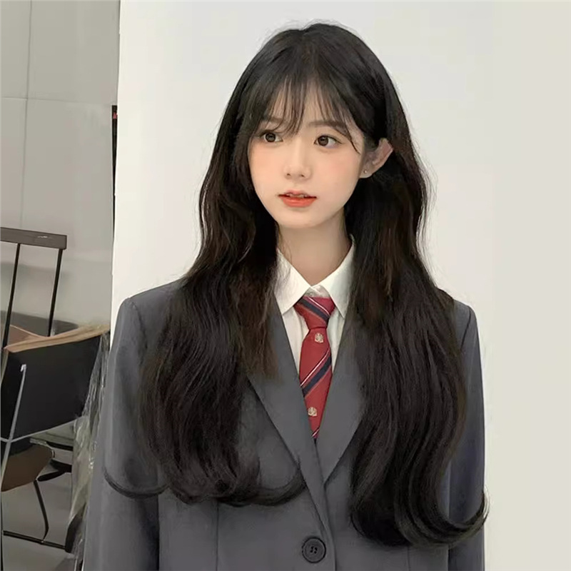 Peruca de mujer cabello largo ondulado cabello largo rizado natural de cabeza completa simulación de cabello invisible cabello largo