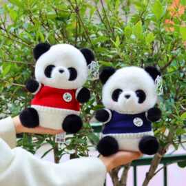 可爱熊猫公仔花花毛绒玩具仿真大熊猫玩偶布娃娃成都纪念品礼物