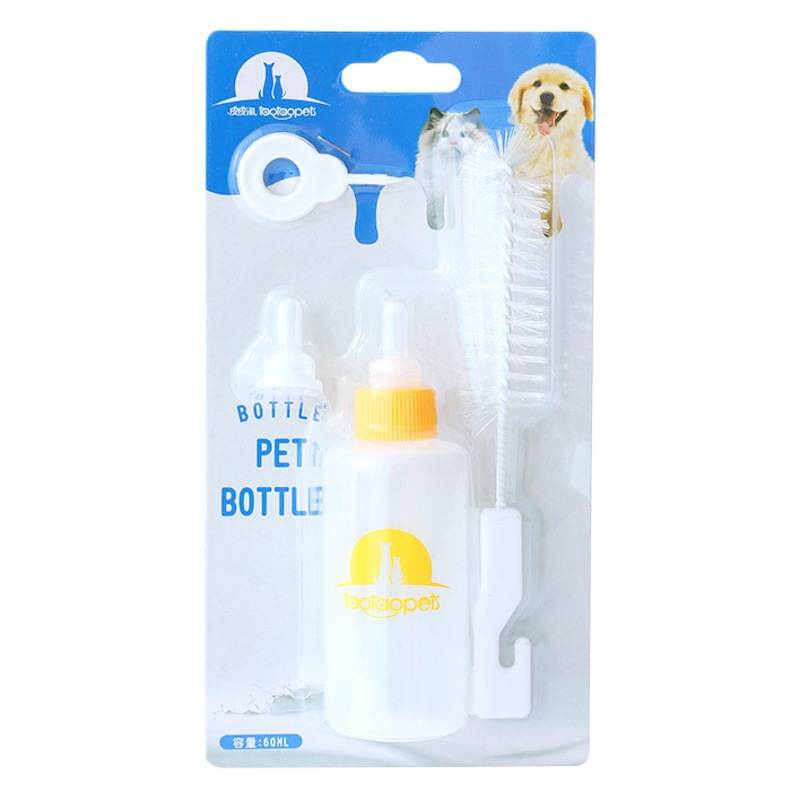 Botella de PET de 60 ml al por mayor en stock, botella pequeña Pipitao, se puede usar para alimentar a gatitos, botella de silicona especial para mascotas pequeñas