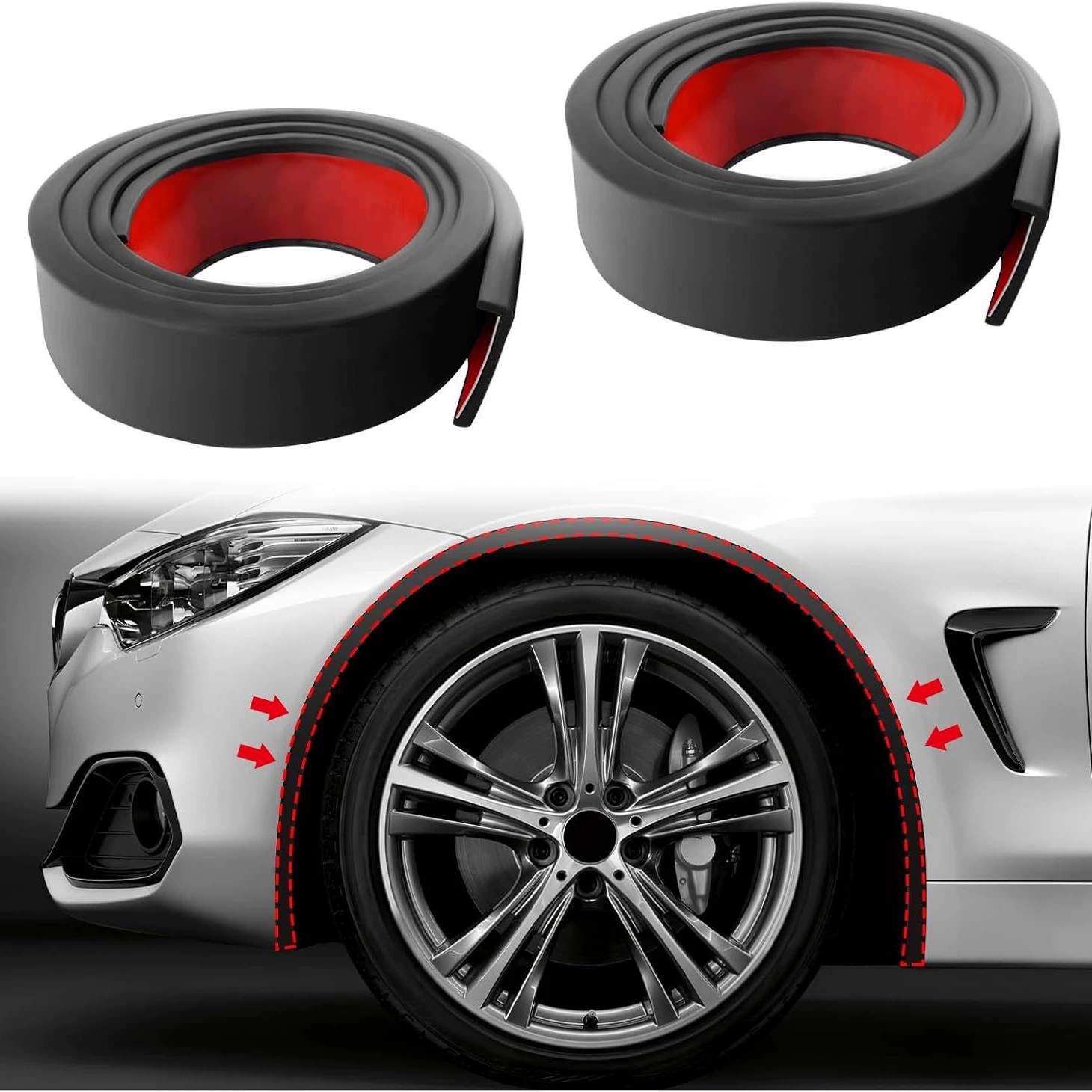 Универсальная автомобильная полоса для защиты колесной арки от столкновений, защита от царапин, имитация царапин, модификация колесной арки, автомобильная наклейка, защитная клейкая лента, декоративная защитная наклейка.