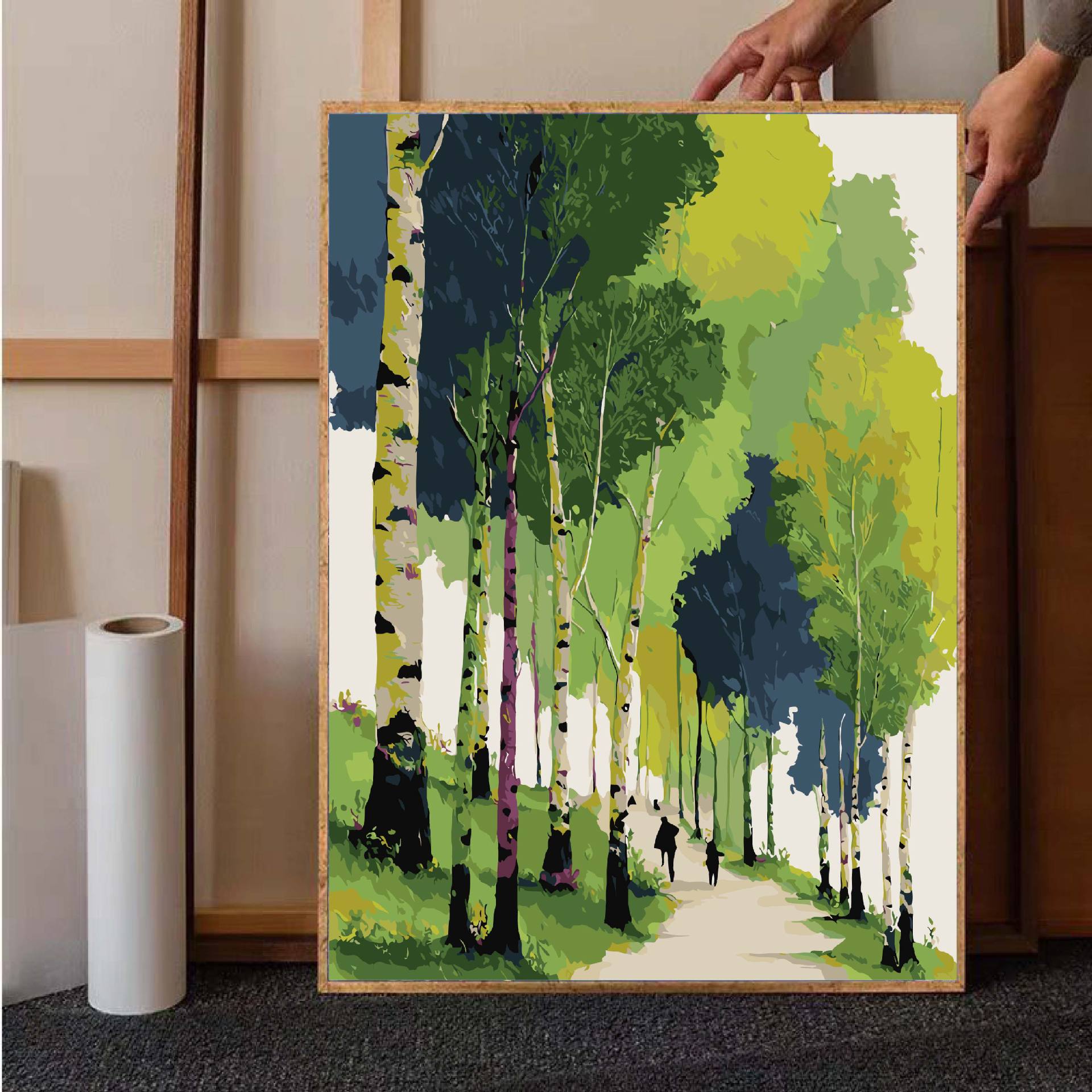 Pintura al óleo digital paisaje curado departamento de guofeng gu gu guojie pintura decorativa pintura a mano diy relleno pintura al óleo descompresión pintura a mano