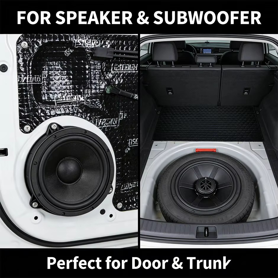 Car Shock-Absorbing Pad Butyl Rubber Self-Adhesive Soundproofing Insulation Cotton Shock Absorption and Noise Reduction Black/Silver