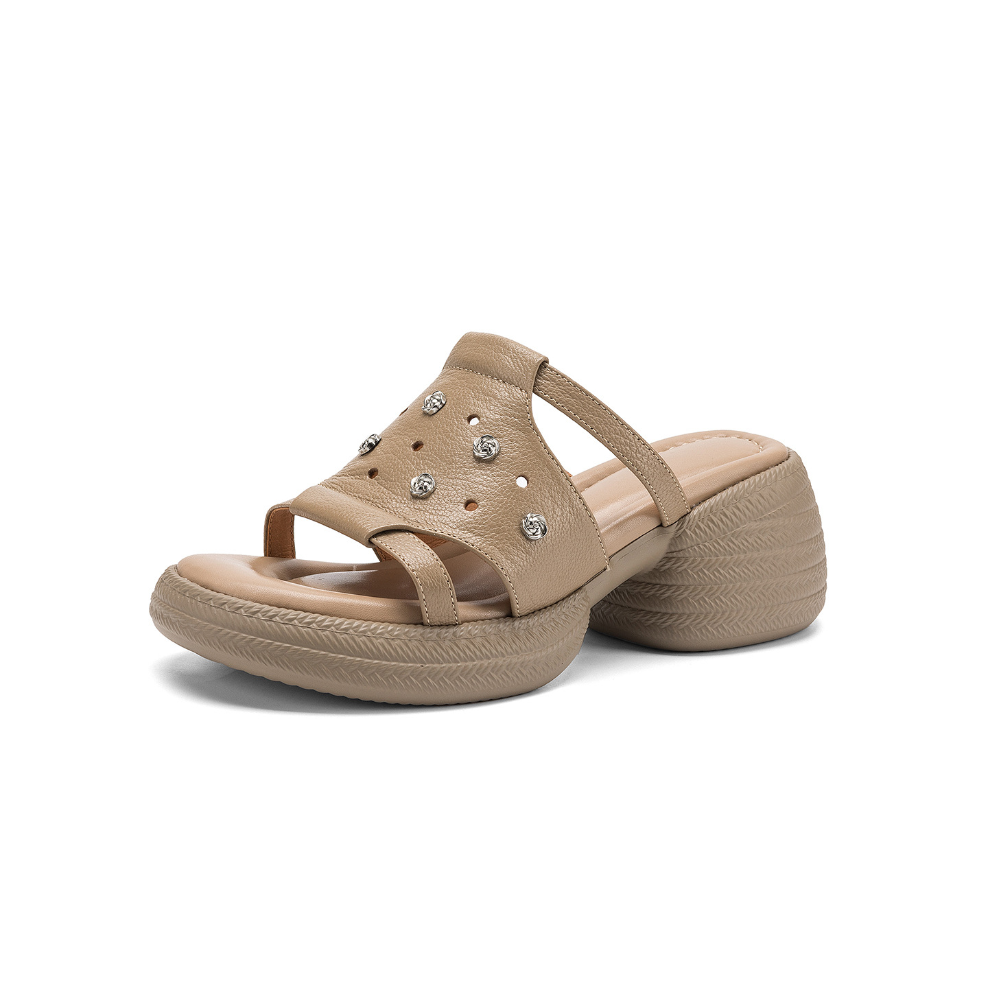 Sandal cao gót nữ hở mũi phong cách hoa, gót 6 cm — màu trắng ngà chi tiết 21