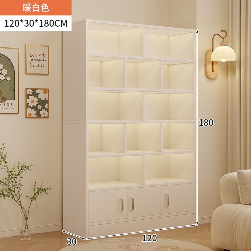 Estante de libros doméstico moderno y simple almacenamiento de suelo integrado contra la pared armario de almacenamiento sub-salón de estar mostrador de libros