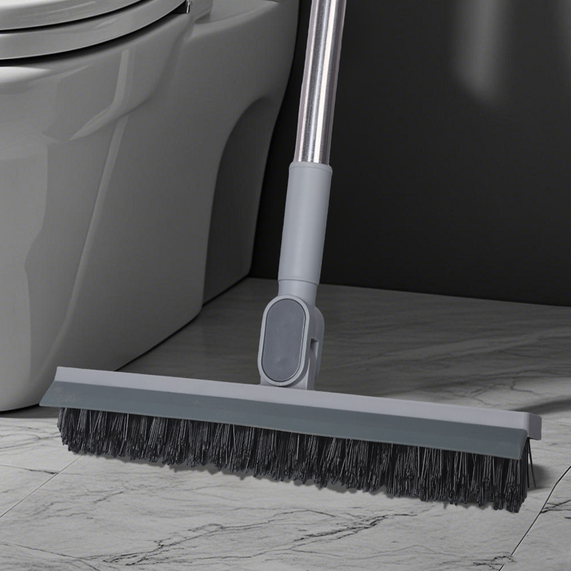 Cepillo de piso Cepillo de piso de baño de mango largo Cepillo de piso de lavado de piso de hueco Lavado de baño Limpieza de pared Lavado de inodoro Raspado de piso