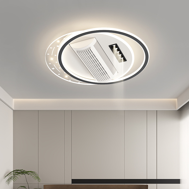 Lámpara de techo con ventilador sin aspas de espectro completo LED para salas de estar y dormitorios grandes, accesorios de iluminación de Zhongshan, luz principal de decoración del hogar minimalista y moderna