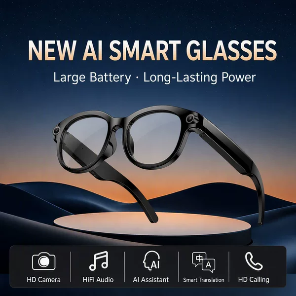Cross-Border 4K Smart Glasses with Camera, Waterproof and Anti-Shake, for Cycling, Export, Ai Smart Glasses
