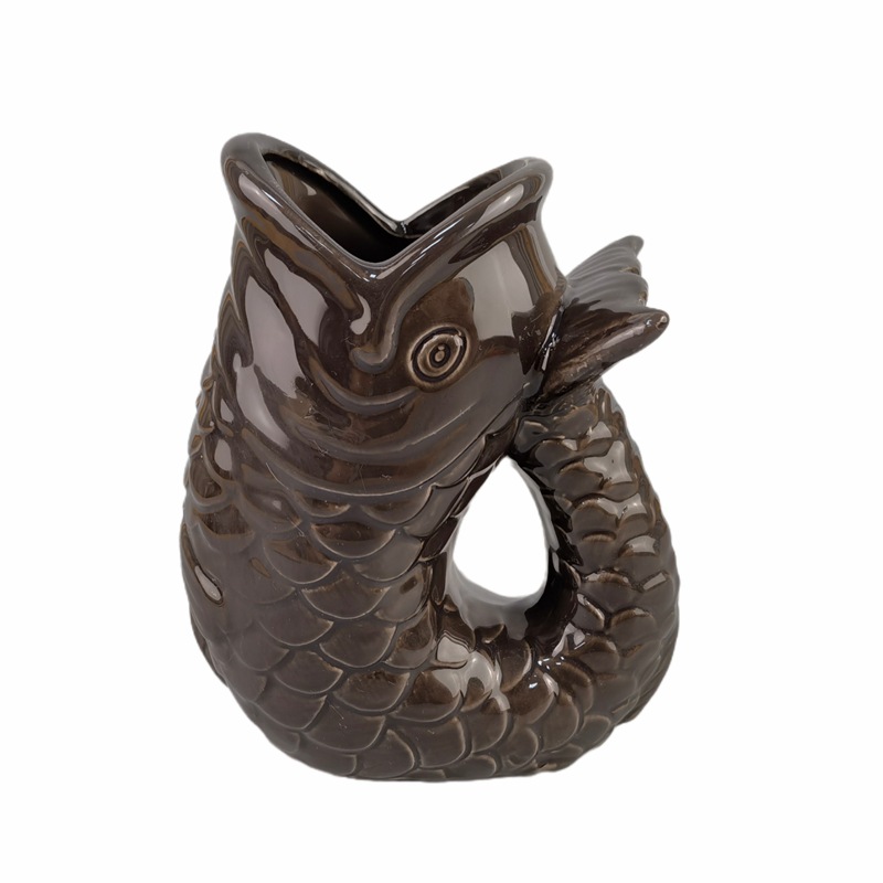 De estilo británico en relieve de cristal de cóctel Tiki taza Purr hervidor olla de agua en forma de pez tarro sirena taza de cola de pez