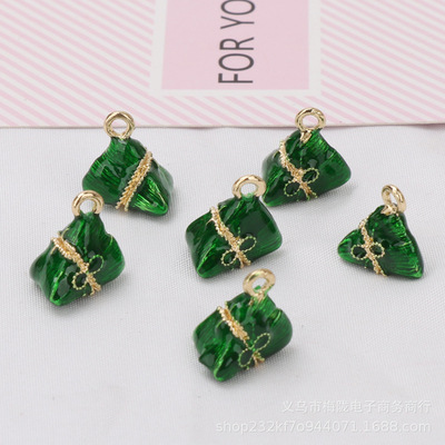 wholesale alloy Drip traditional Chinese rice-pudding DIY Dragon boat festival three-dimensional traditional Chinese rice-pudding Bracelet Necklace Pendant parts weave Material Science