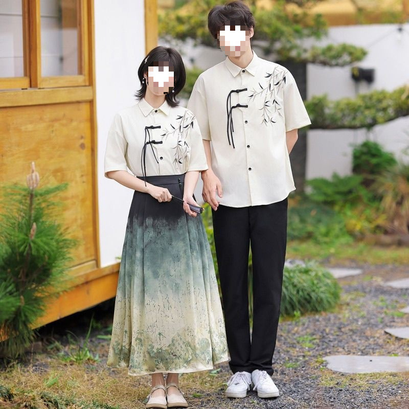 初中学生古风演出服班服套装夏季中国风青少年朗诵合唱服装学院风