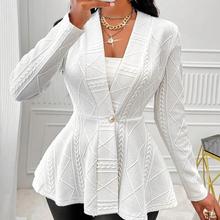 新款春秋季提花西装外套日韩休闲时尚百搭小西装外套女好看气质