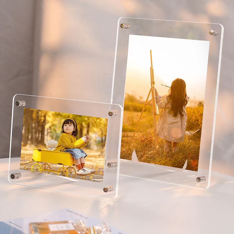 Acrylic photo frame creative photo table magnetic millet polar transparent card 6 inch 10 inch 12 inch