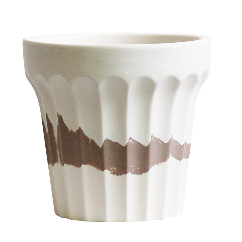 Estilo coreano creativo ins Escritorio de cerámica maceta orquídea Internet celebridad Begonia olla conjunto transpirable verde maceta