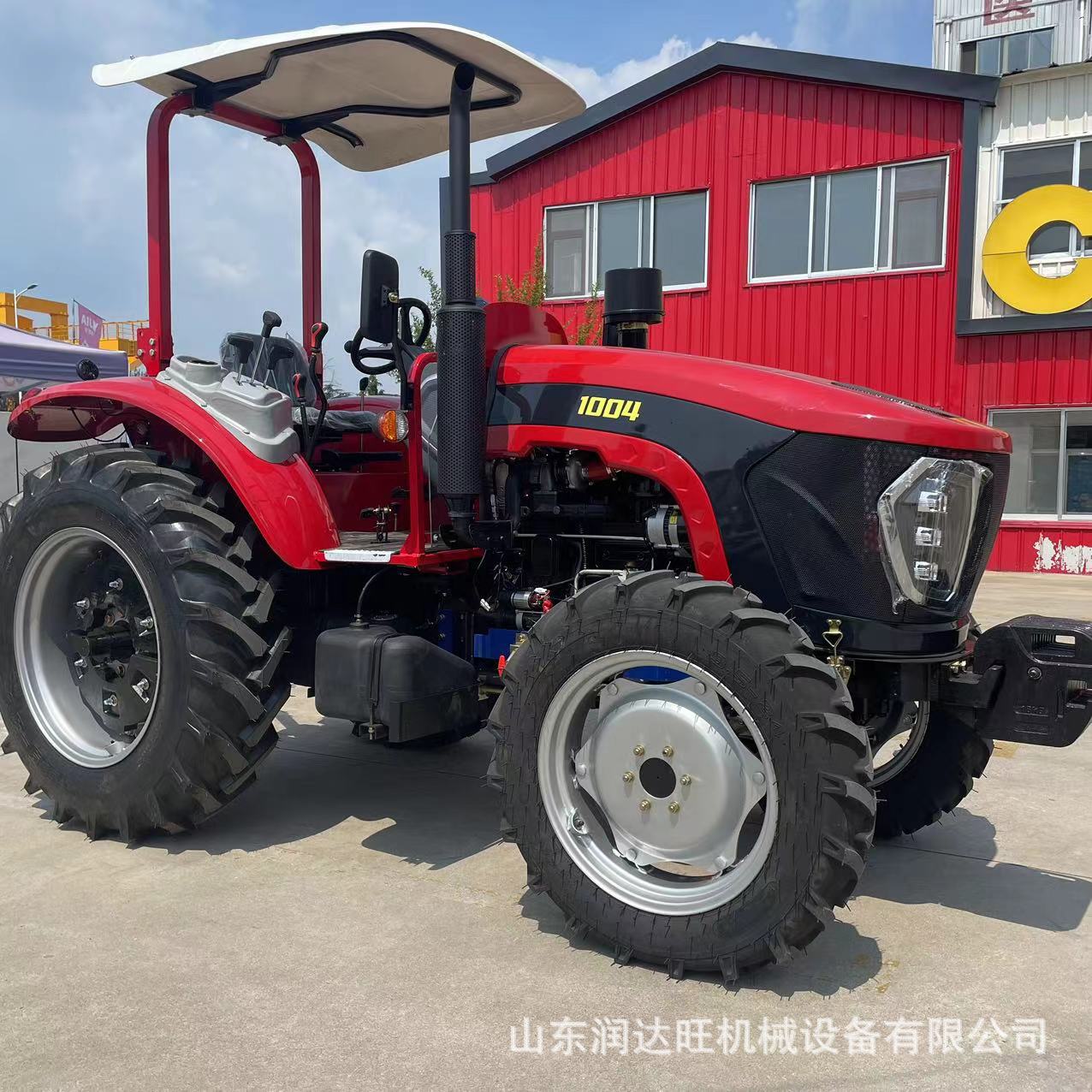 力王1004遮阳棚大桥四轮拖拉机 四驱旋耕起垄秸秆还田机割草机