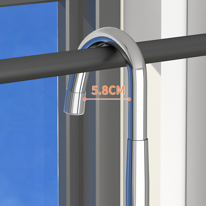 Varilla de secado de ropa de acero inoxidable balcón colgando varilla telescópica edredón hogar ropa sin ponche de secado Varilla ropa ajustable tendedero