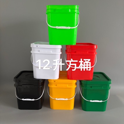 12升塑料涂料桶 方形密封塑料注塑桶 白色25L涂料桶 源头厂家批发