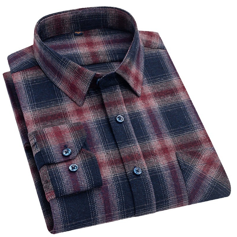 2024 primavera camisa a cuadros masculina americana retro camisa casual de algodón de manga larga ropa de hombre alta sensación masculina