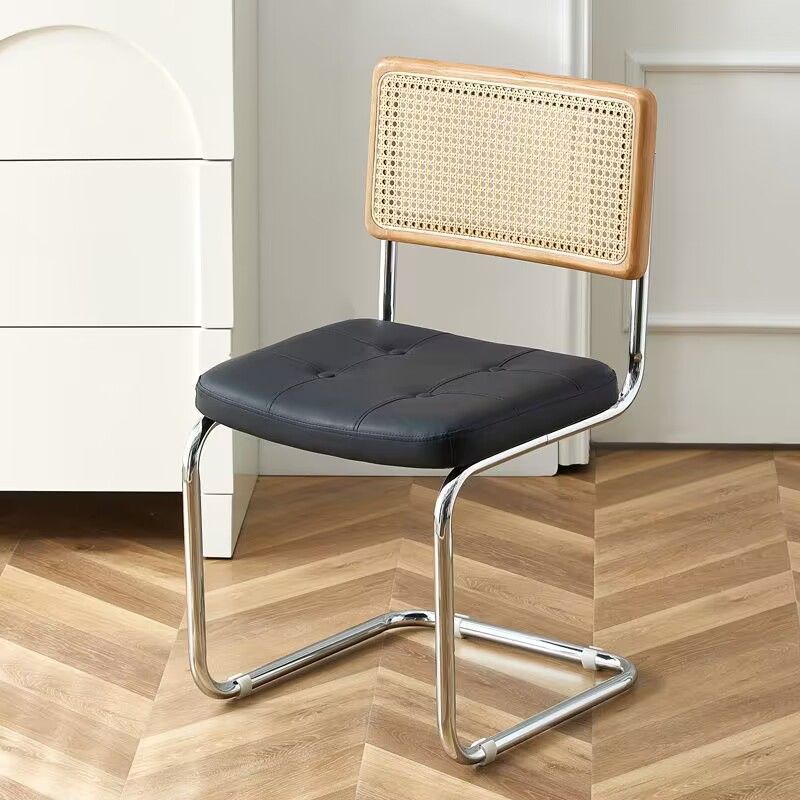 中古藤編み椅子北欧実木家庭用食事椅子弓形椅子ins椅子ワシリー椅子ネット赤パソコン椅子