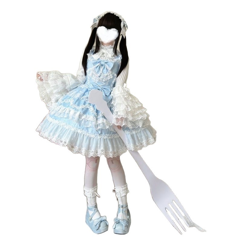 オリジナルデザインロリータドレスゴージャスなフラワーウェディングJSKサスペンダードレス女性用|undefined