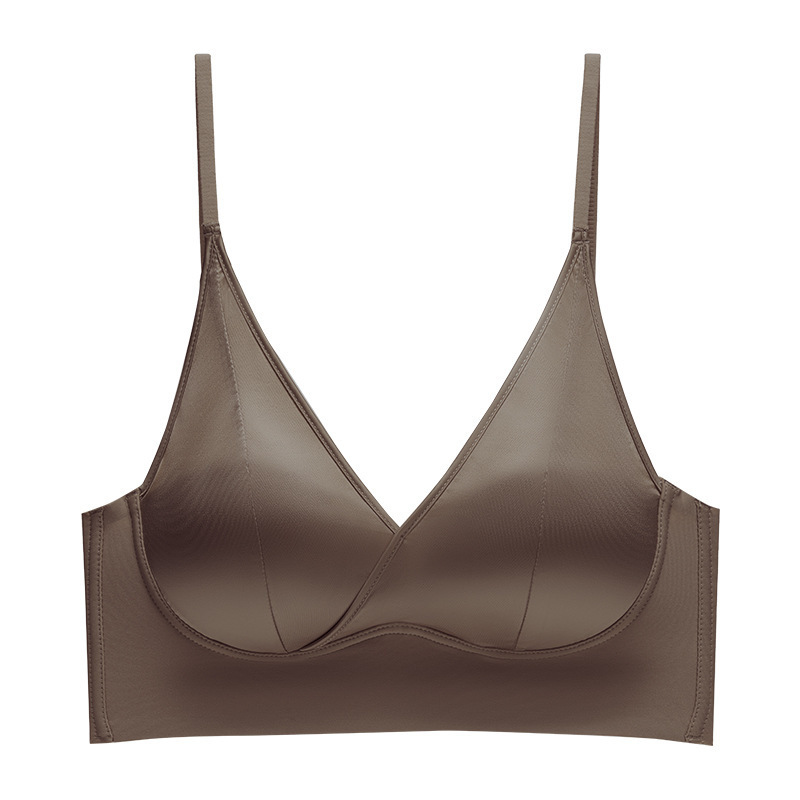バックルなしオールインワンシームレス美背中下着女性用、薄型、立体、カップなし、プッシュアップ、リフティング、深いV、光沢のあるサテン|undefined
