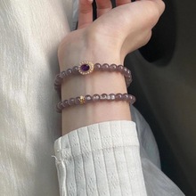 高货正品天然石显白招财葡萄紫和田钰玛瑙双层手串女款带证书