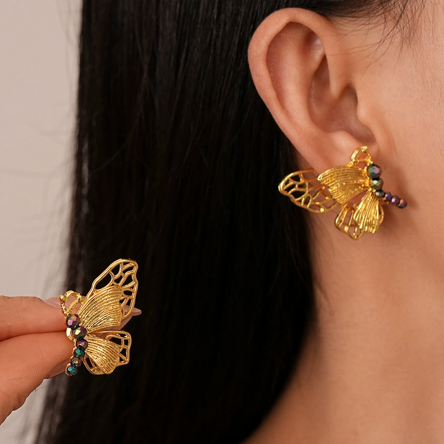 Metal retro earrings, silver 925 sample, Chinese style, light luxury style