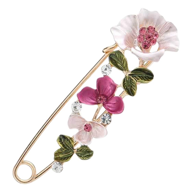 Rhinestone broche anti-exposición pin estilo occidental ramillete hebilla nueva hebilla fija cristal simple escote camisa cardigan hebilla