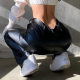 Women's foreign trade leather pants Amazon new PU micro horn trousers cross-border e-commerce women's pants Wish popular
