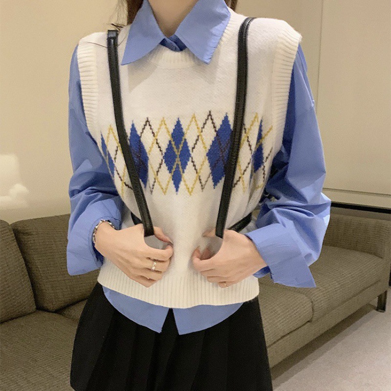 24 invierno Puyuan collar fz personalidad Jacquard chaleco de mujer 2024 nuevo estilo redondo