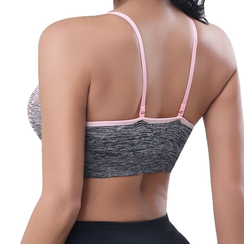 ZHANRUN Cross-border 2100 sin costuras backward belleza ropa interior deportiva correa de hombro ajustable de color gradiente cruzado correr yoga mujer