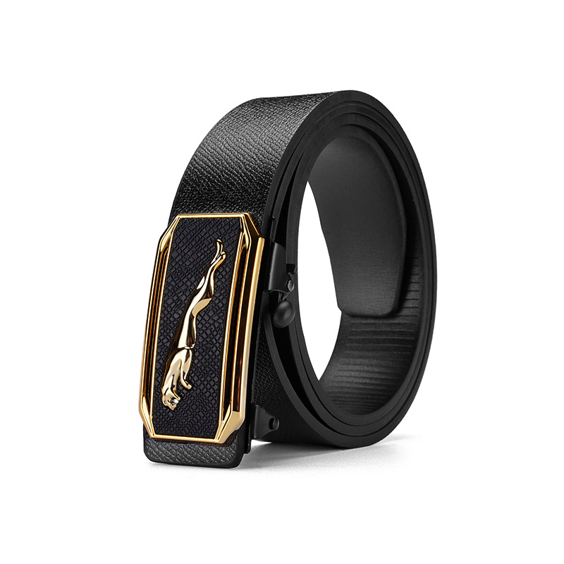 Fabricante de cinturón casual para hombres, venta directa de letras sin dientes, ropa interior automática, patrón de palma de moda, negocios simples