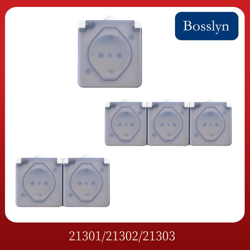 厂家直销欧式防水插座 一位两位三位欧式插座带接地