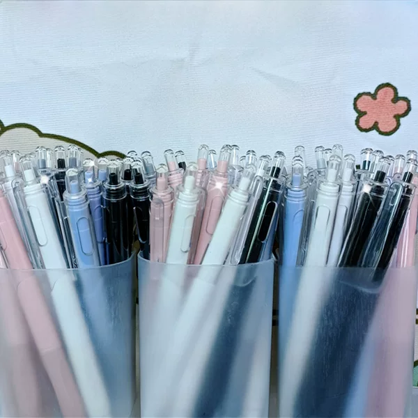 Morandi Color Press Small White Pen St Head Quick Dry Brush Question Gel Pen Black Pen Student Exam Office Ballpoint Pen