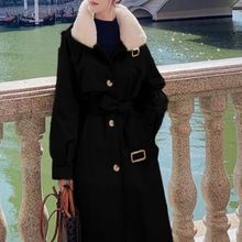 2025秋冬新款羊羔绒大衣中长款派克服工装棉服收腰加绒风衣外套女