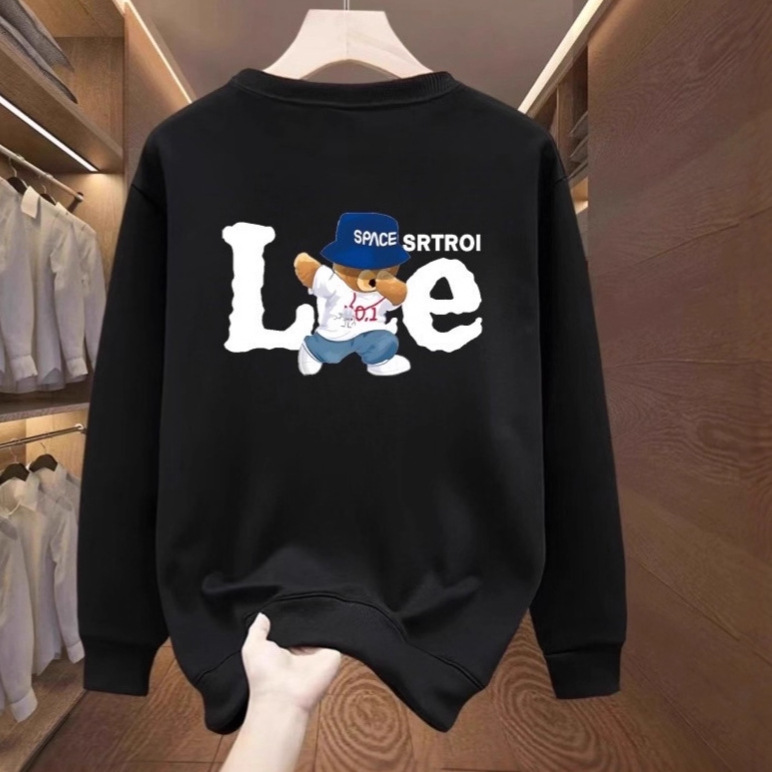 High-End Clearance Discount Heavyweight Sweatshirt for Men, Autumn and Winter Loose Round Neck Trendy Brand Top Base Shirt