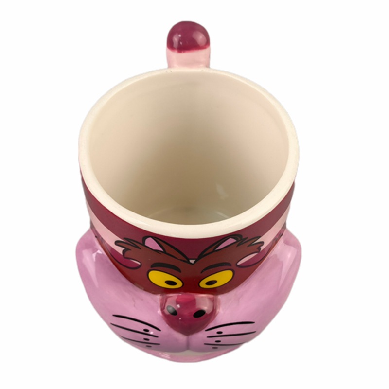 Lindo Super lindo gato taza Cheshire gato 3D 3D de dibujos animados Rosa maravilloso gato desayuno beber taza de leche