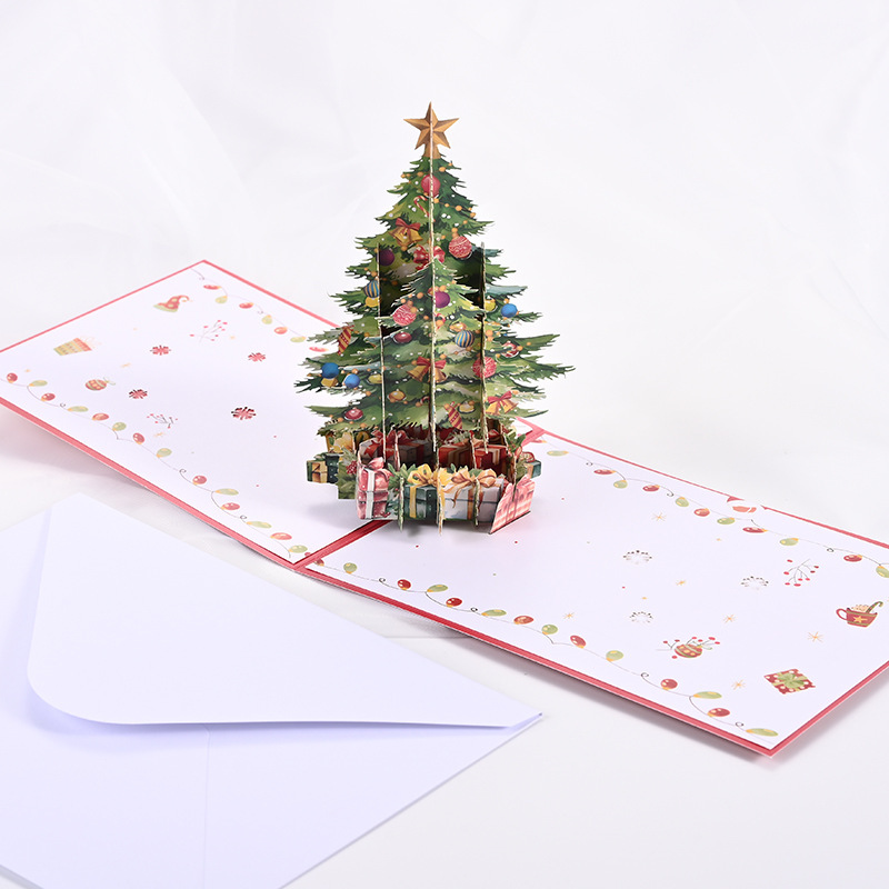 クリスマス立体グリーティングカード、クリエイティブな3Dホリデーカード、友人への誕生日の挨拶、パーソナライズされた手書きの小さなカードが在庫あり|undefined