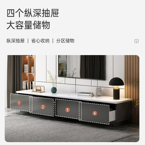 TV cabinet modern simple coffee table combination small apartment living room light luxury Italian style floor cabinet bedroom TV cabinet