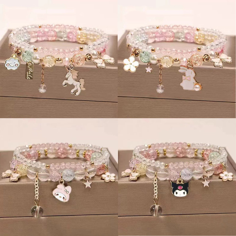 Little Girl Bracelet Bracelet Kidsren's Bracelet Beaded Crystal Female Cute Student Best Friend Girl Fashion Princess Little Girl Bracelet Bracelet Kidsren's Bracelet Beaded Crystal Female Cute Student Best Friend Girl Fashion Princess