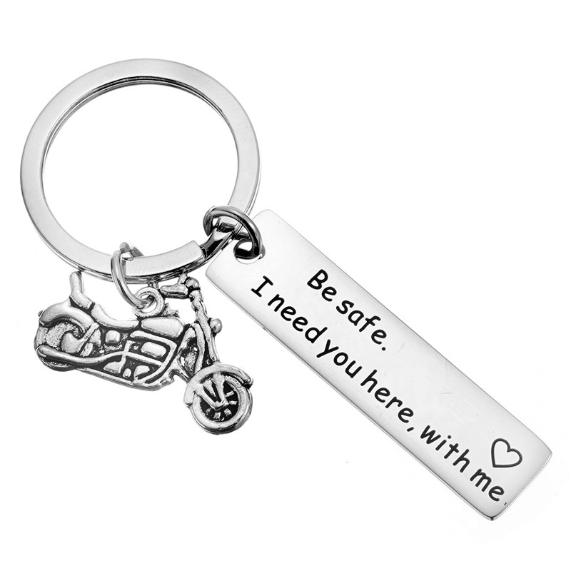 Stainless Steel Keychain Besafeineedyouherewithme Drive Safely and Have a Safe Journey
