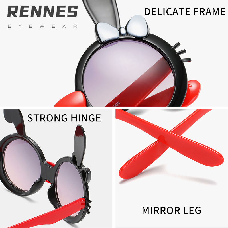 Nuevo conejo lindo gafas niños y niñas de dibujos animados gafas de sol niños moda forma gafas de sol 61006