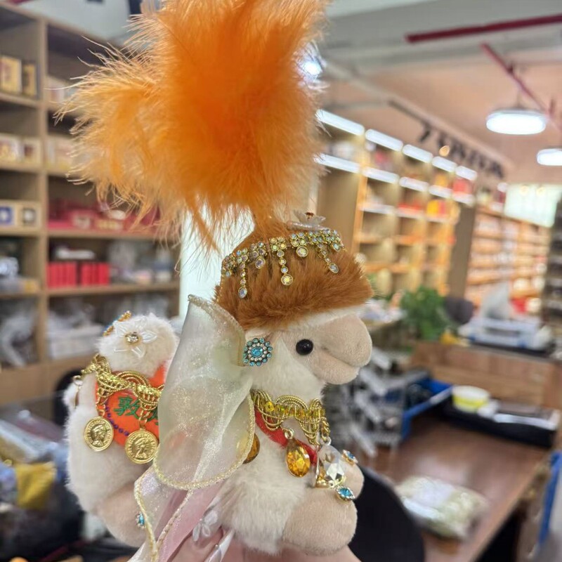 Popular Dunhuang camel plush toy DIY pendant keychain plush toy bag decoration doll in stock for wholesale