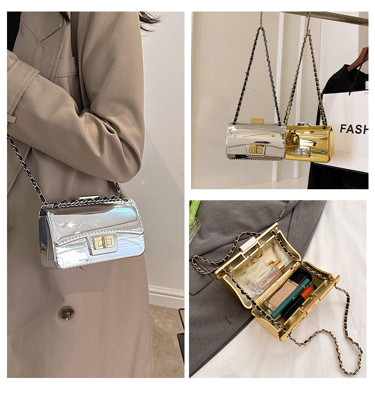 Ženska torba za rame, mala četvrtasta torba s lancem_voghion.com