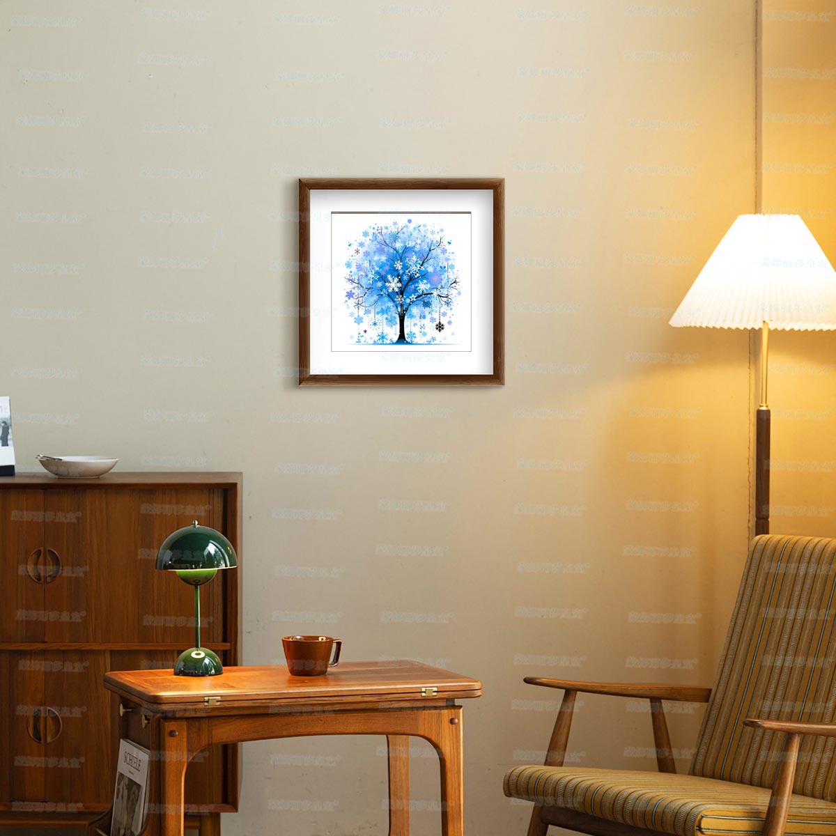Mona Lisa Royal Cross Stitch Happy Tree-Happy New Simple Modern Plant Sala de estar Entrada Bordado hecho a mano