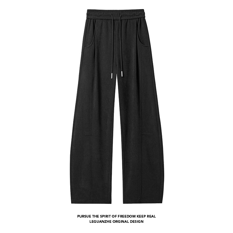 Amerikanische, schwere Herren-Sweatpants im schräg geschnittenen Scimitar-Stil für den Herbst – Trendige Marke, drapierter Sport-Look, lange, saubere Passform, lässig_voghion.com