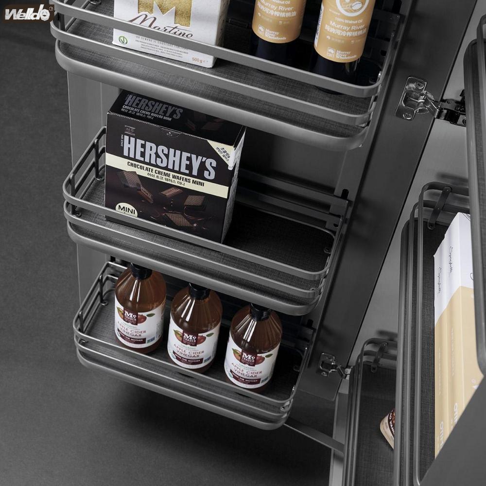 Welldo纬东 厨房高柜多层大怪物拉篮橱柜开门式多层联动收纳拉篮