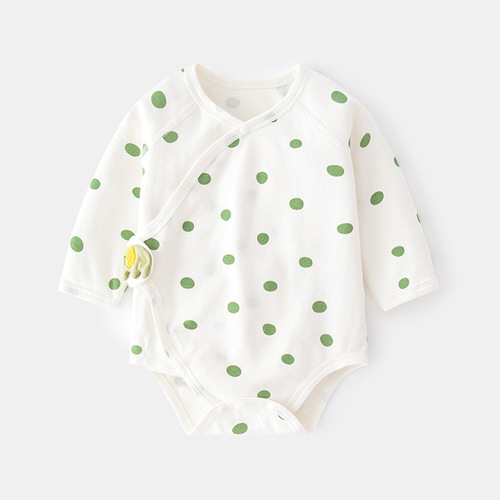 Baby fart cover spring and autumn baby triangle harem pure cotton newborn long-sleeved bottle jumpsuit boneless crawling suit