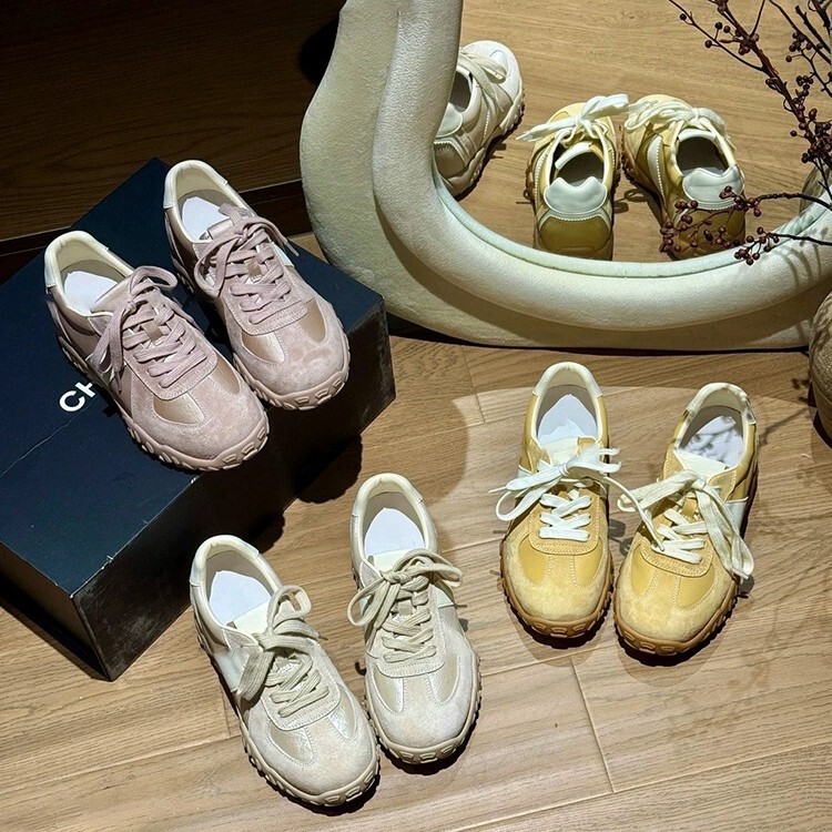Sheepskin version ~ new small height training shoes women's versatile lace-up casual sneaker thick-soled dad shoes