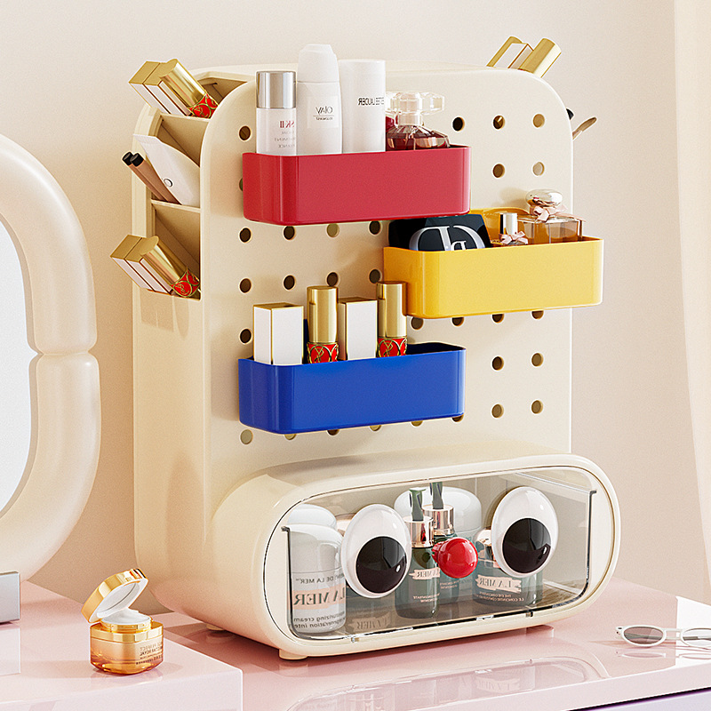 Caja de almacenamiento de tablero de agujero de escritorio, portalápices de papelería para estudiantes de primaria, caja de acabado de cajón pequeño, estante de tablero de agujero de cajón