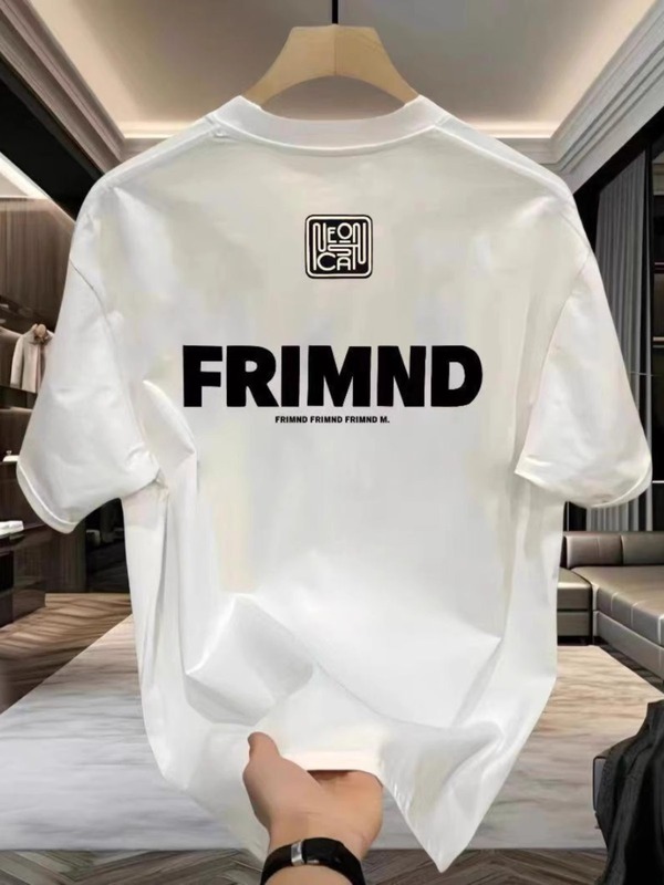 2025新型夏創意デザイン漫画重ポンド純綿tシャツゆるい丸首上着ファッションブランドゆるい半袖|undefined
